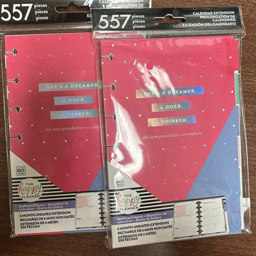 The Happy Planner Red and Silver Calendar Extension Pack